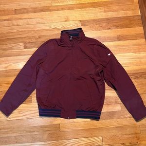 Maroon Tommy Hilfiger rain jacket/windbreaker.
